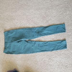 Teal moto jeggings